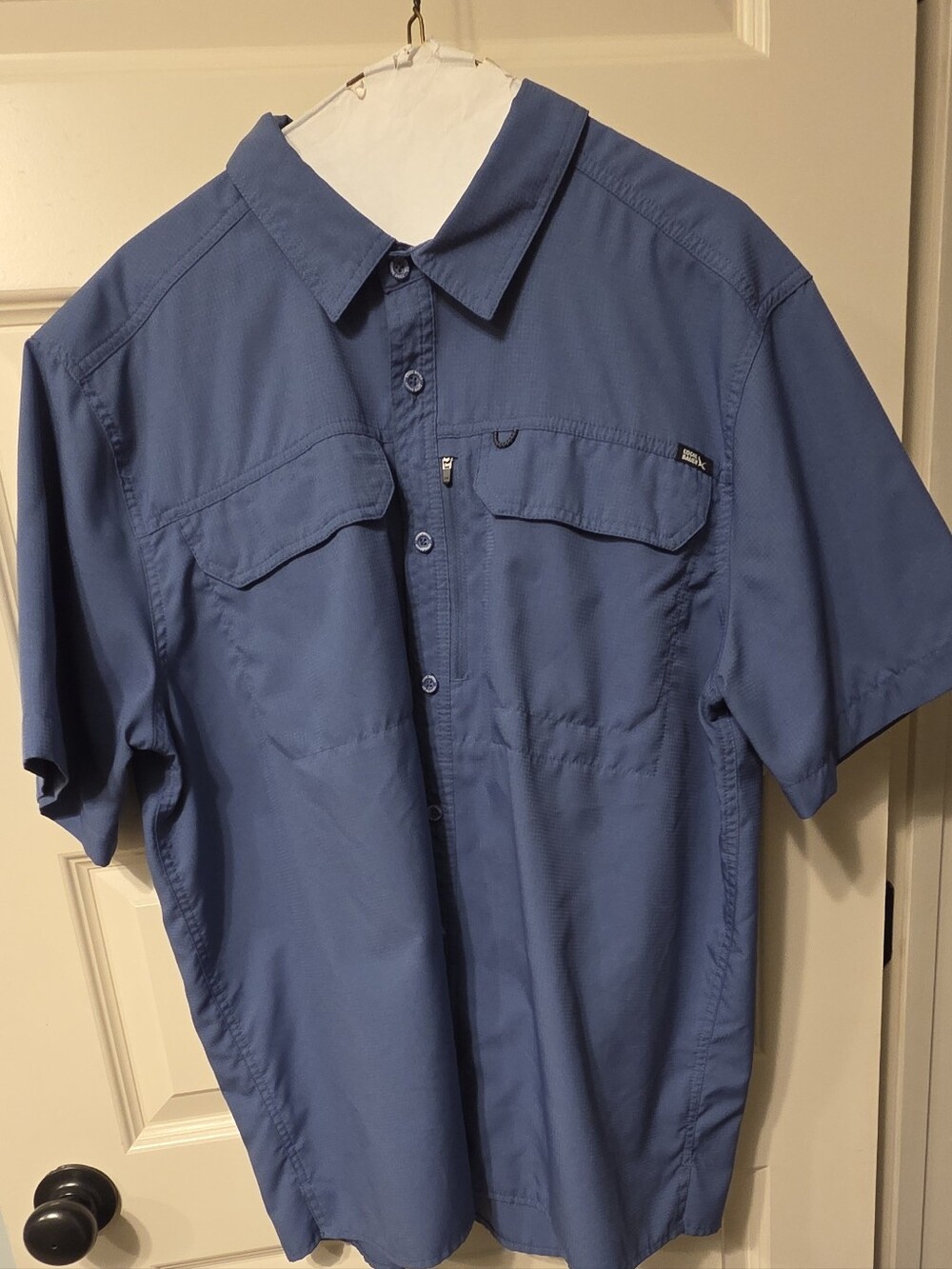 Eddie Bauer Short-Sleeve Button-Down Shirt - Blue